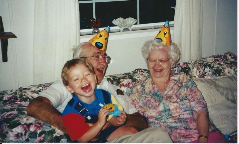 Tyler smilingX and Harry and May at TylerXs 3rd Birthday in Myrtle Beach